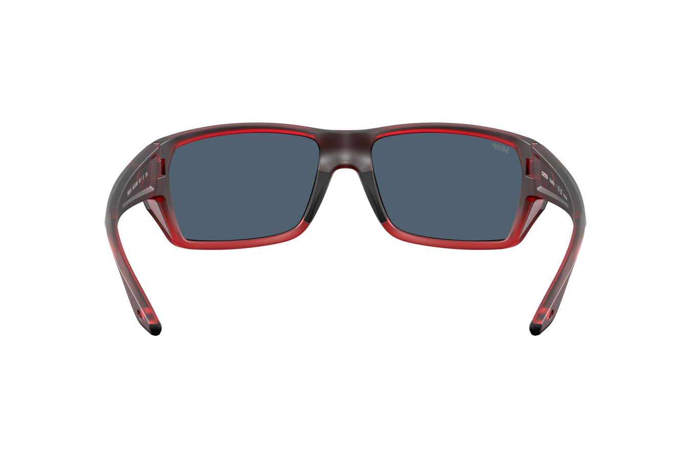 COSTA DEL MAR Tailfin Sunglasses with Red Sky Frame and Gray Polarized Lenses